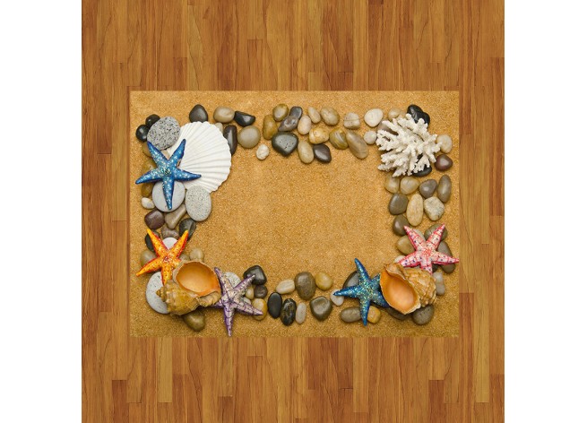 Наклейка на пол Рукушки и камни на песке